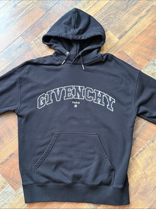 Givenchy Other - Givenchy Paris Varsity Logo Pullover Hoodie Black Size Medium Made in Portugal